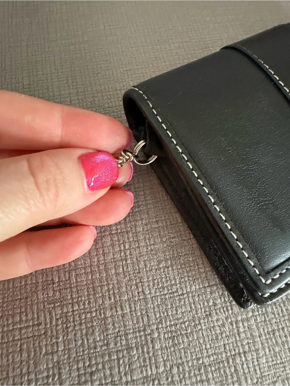 Coach Vintage Black Legacy Leather with White Contrast Stitching Wallet